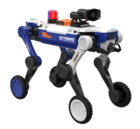 治安巡逻四足机器狗 （轮足，集成一体式遥控器+对讲照明+警示灯+自主跟随）