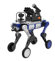 反恐防暴轮足机器狗 （大狗，轮足）【自组网+集成一体式遥控器+38mm六连发射器+捕捉网发射器+双光三轴增稳云台】